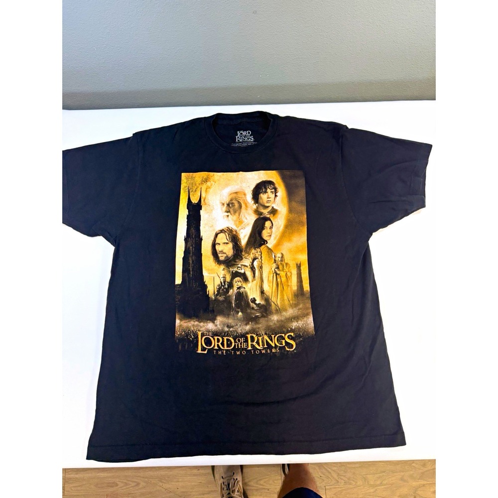 Lord of the Rings Two Towers Men's Black Graphic Crew Neck T-Shirt XL RN115665